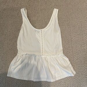 Topshop White Peplum Tank Top